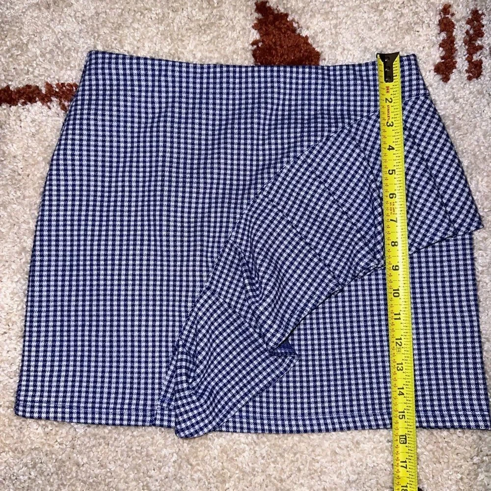 Topshop Blue Gingham Ruffle Mini Skirt | Ruffled MiniSkirt woman’s juniors 6